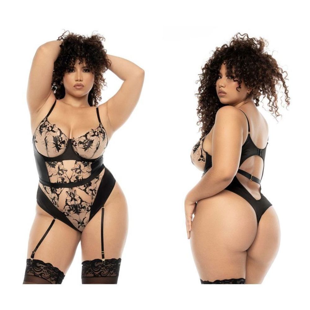Mapale 8846X Nellie Bodysuit Plus Color Nude-Black